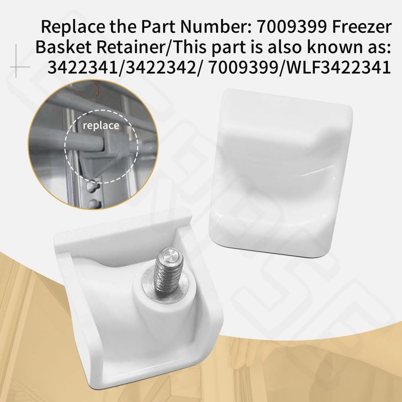 BERPSE 4 Pack Freezer Basket Retainer 7009399 for Sub Zero Freezer Lower Basket APS 5029 611 650 BI-30U BI-30UG 611G BI-30U - 2 Right Side and 2 Left Side - Image 2